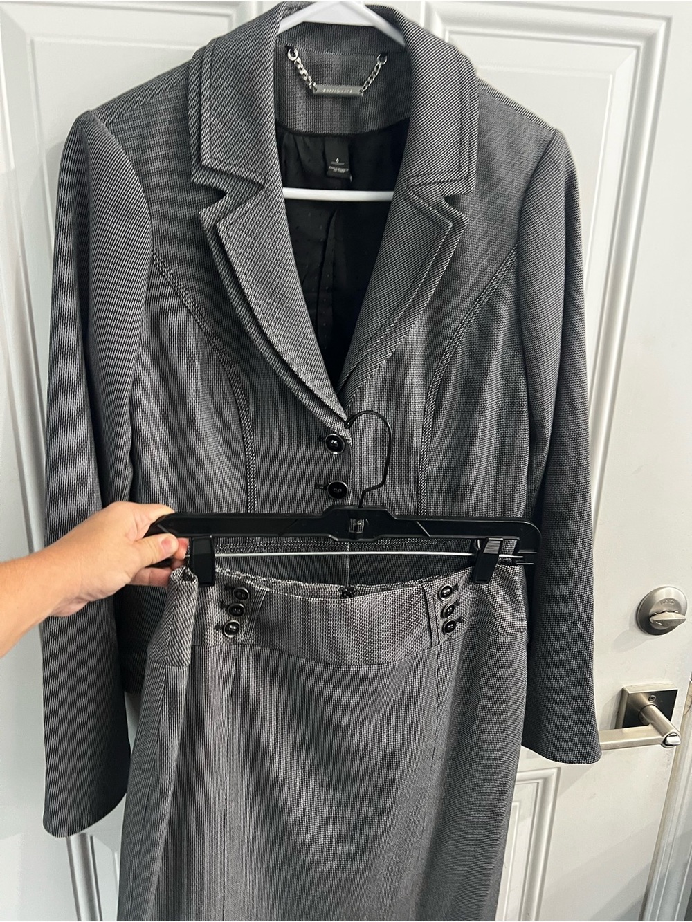 White House Black Market Gray Tailored Women's Blazer and Skirt Set